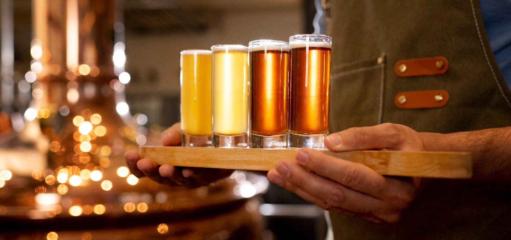 Selection of various Belgian beers