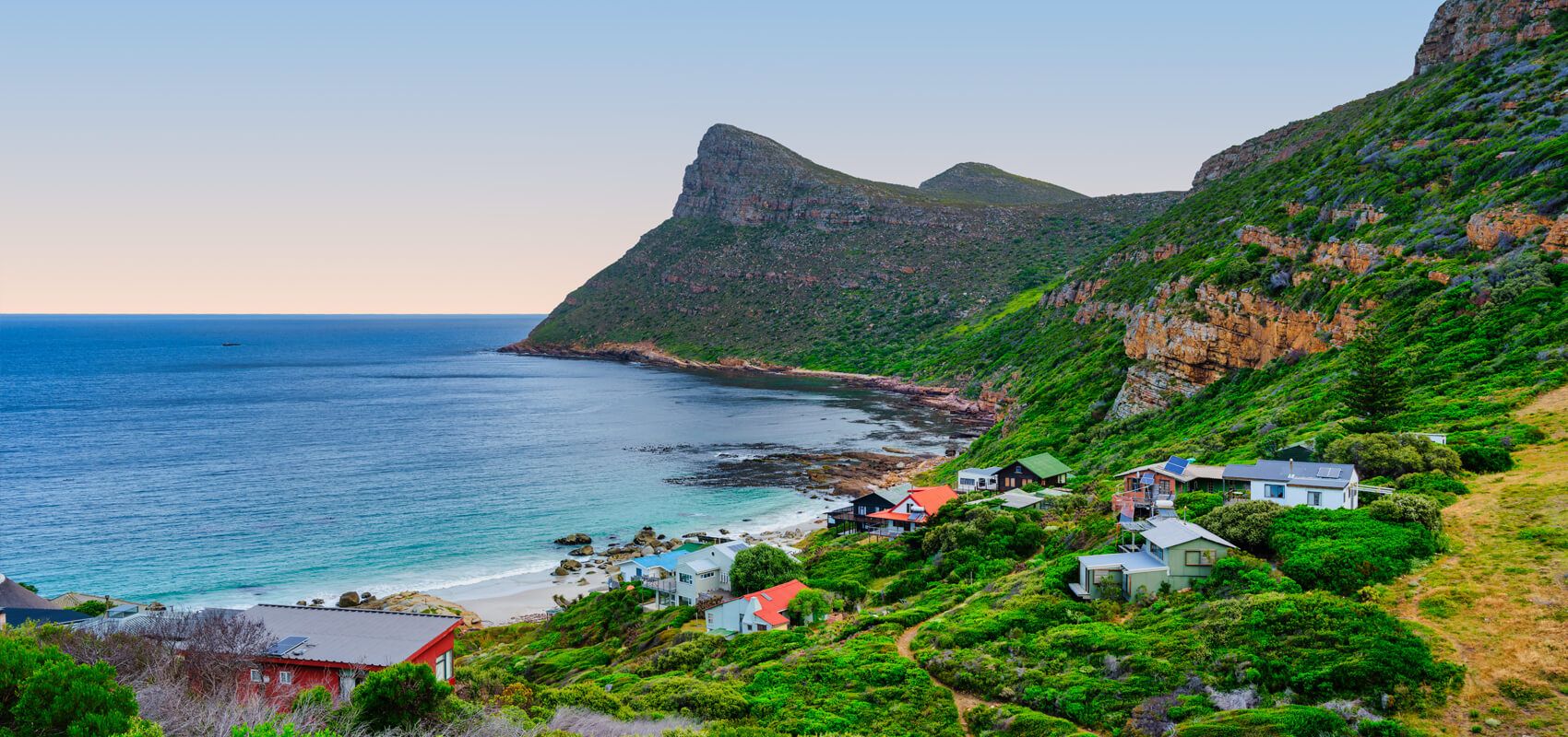 Stunning sunset view over Smitswinkel Bay on the Cape Peninsula