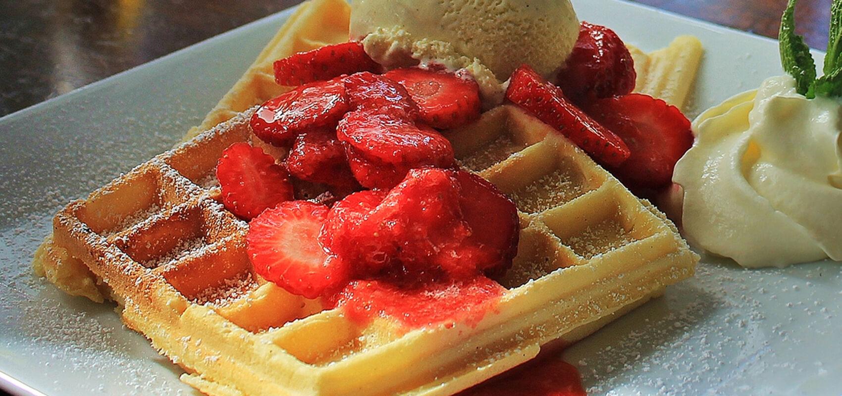 Display of Belgian waffles, a Ghent culinary specialty