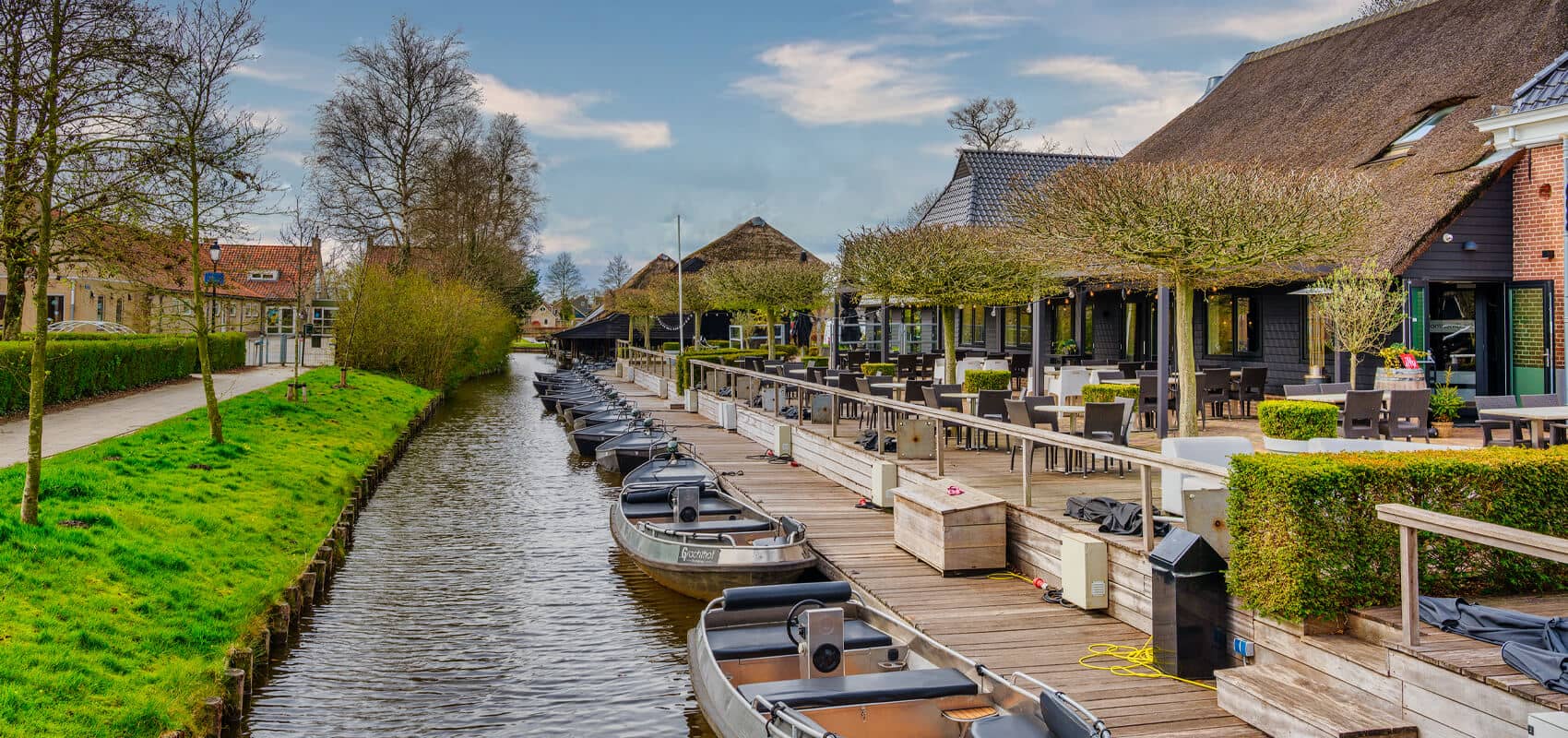 Giethoorn canal side restaurant with stunning water view