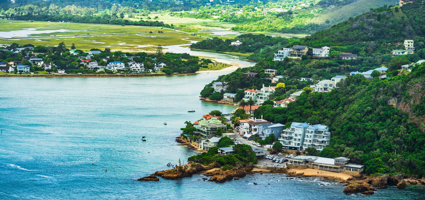 Iconic Knysna Heads guarding the entrance to South Africa's stunning Garden Route
