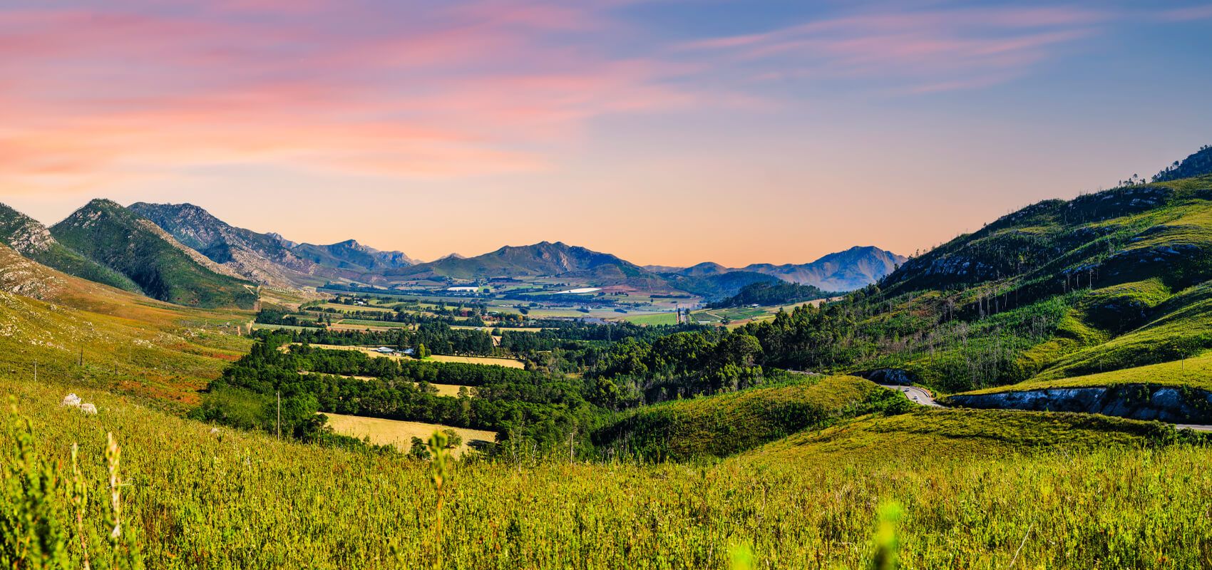Majestic Outeniqua Mountains towering over George on South Africa's Garden Route
